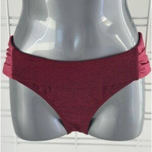 prAna Sirra Swimsuit Bikini Bottom in crimson color, size S. NWT